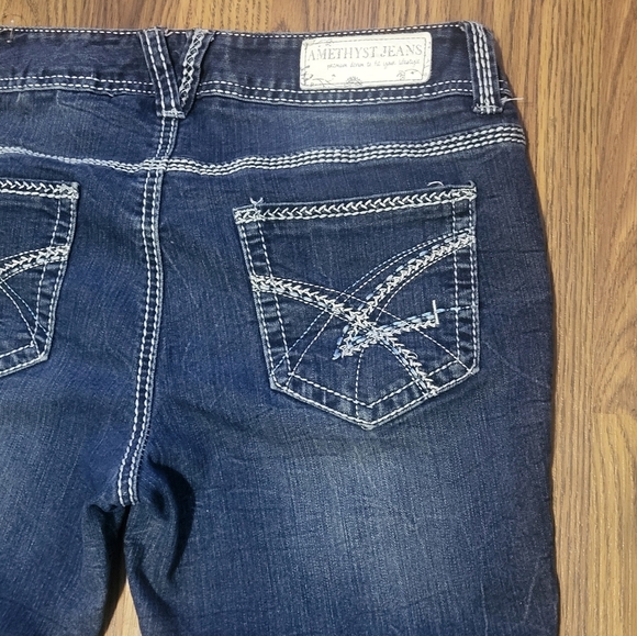 Amethyst Cropped Jeans Size 7 Mid Rise Dark Wash Stretch Denim B34 - Picture 7 of 9